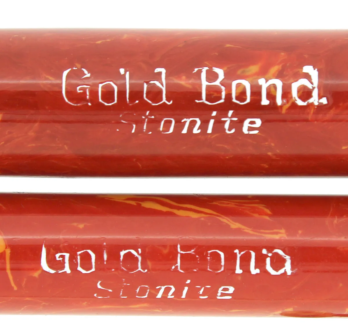 1930S GOLD BOND STONITE OVERSIZE CORAL FOUNTAIN PEN & PENCIL SET RESTORED NEAR MINT