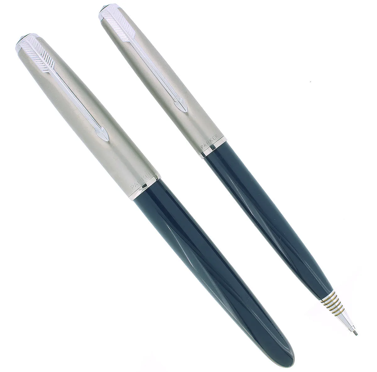 1950 PARKER 51 MIDNIGHT BLUE AEROMETRIC FOUNTAIN PEN & PENCIL SET RESTORED