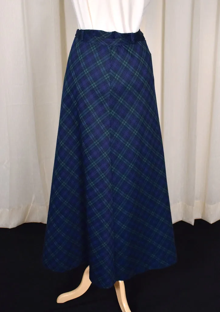 1970s Black Watch Maxi Skirt