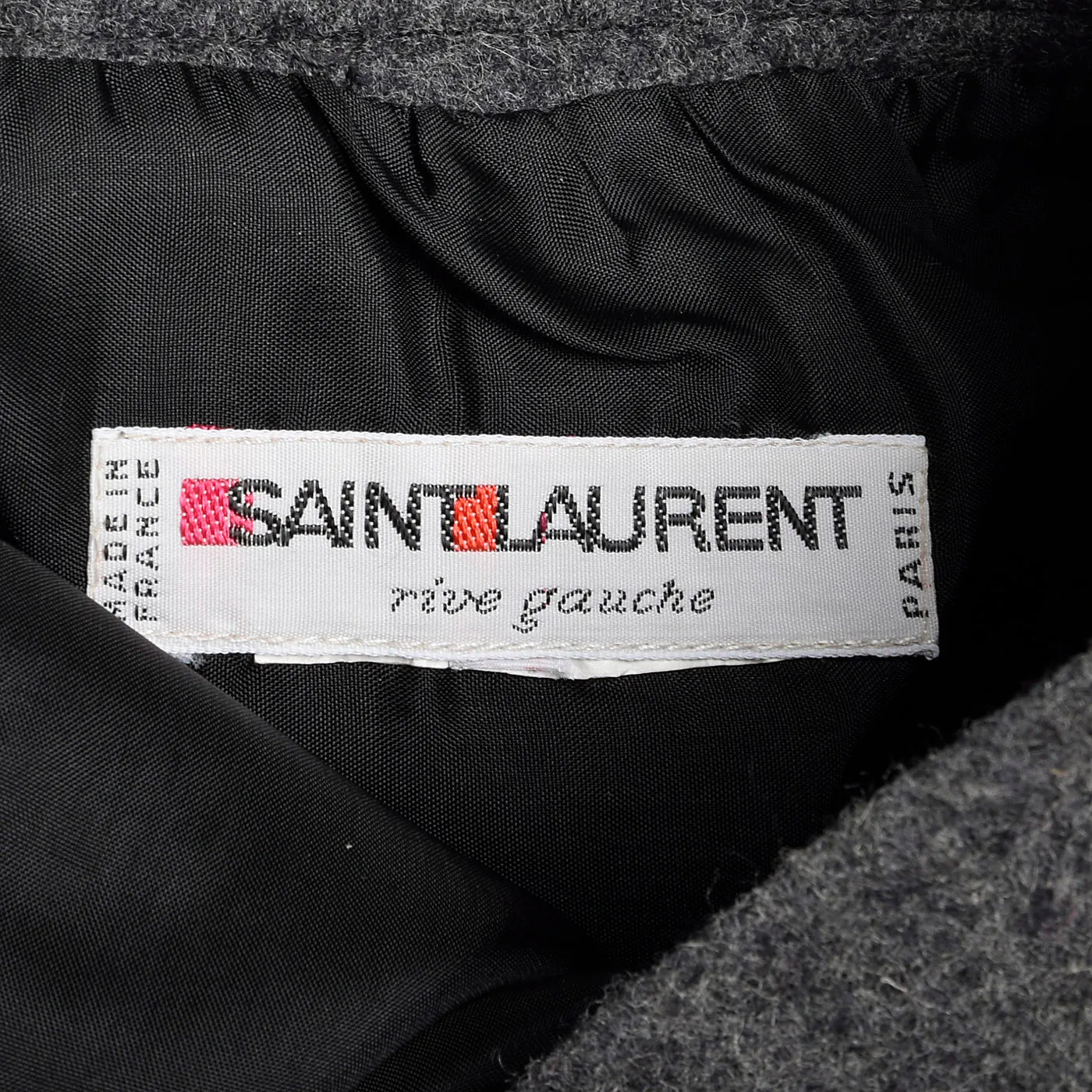 1970s Yves Saint Laurent Rive Gauche Gray Pencil Skirt with Pockets