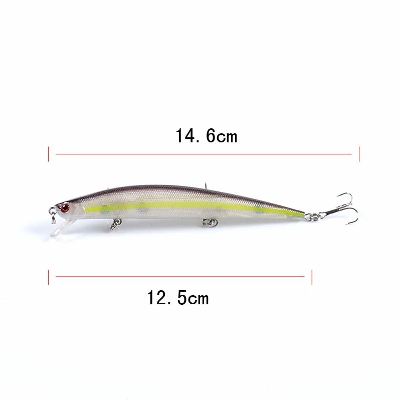 6x 12.5cm Popper Minnow Fishing Lures for Fresh & Saltwater