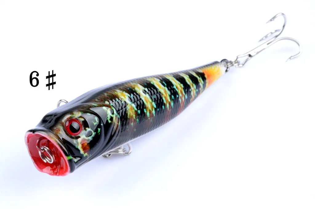 6X 9cm Multi-Color Popper Lures with Sharp Hooks