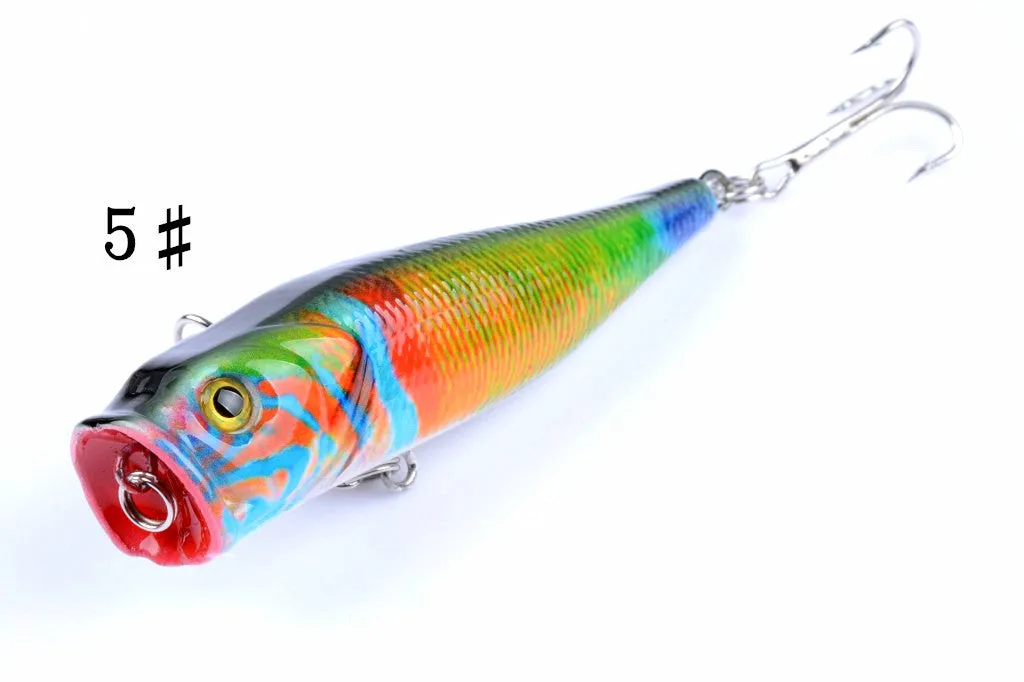 6X 9cm Multi-Color Popper Lures with Sharp Hooks