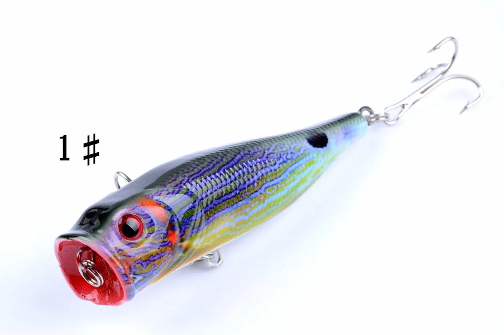 6X 9cm Multi-Color Popper Lures with Sharp Hooks