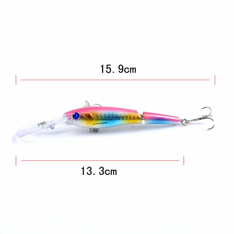 6x Colorful Popper Minnow Fishing Lures 13.3cm, Fresh/Saltwater