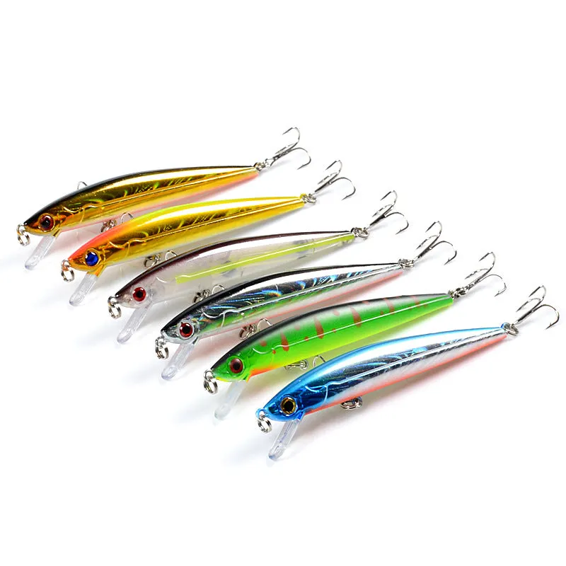 6x Durable 11cm Popper Minnow Fishing Lures - Fresh/Saltwater