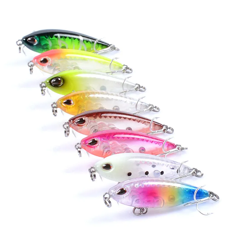 8x 4.8cm Floating Fishing Lures, Bright Colors, Fresh/Saltwater