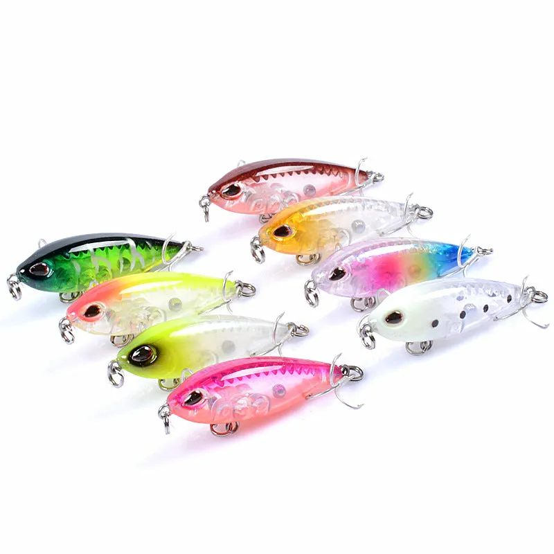 8x 4.8cm Floating Fishing Lures, Bright Colors, Fresh/Saltwater