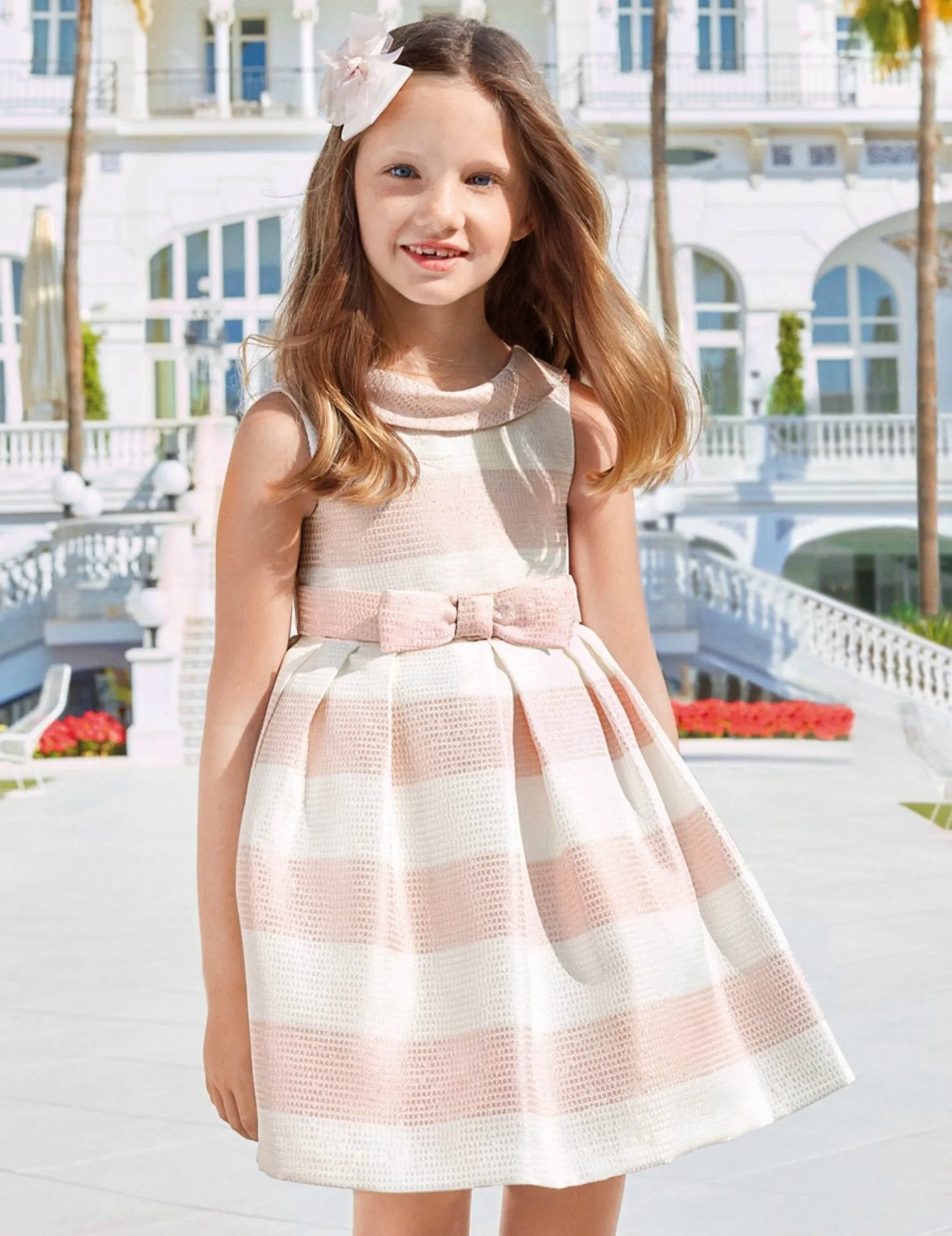 Abel & Lula Girls Striped Sleeveless Dress