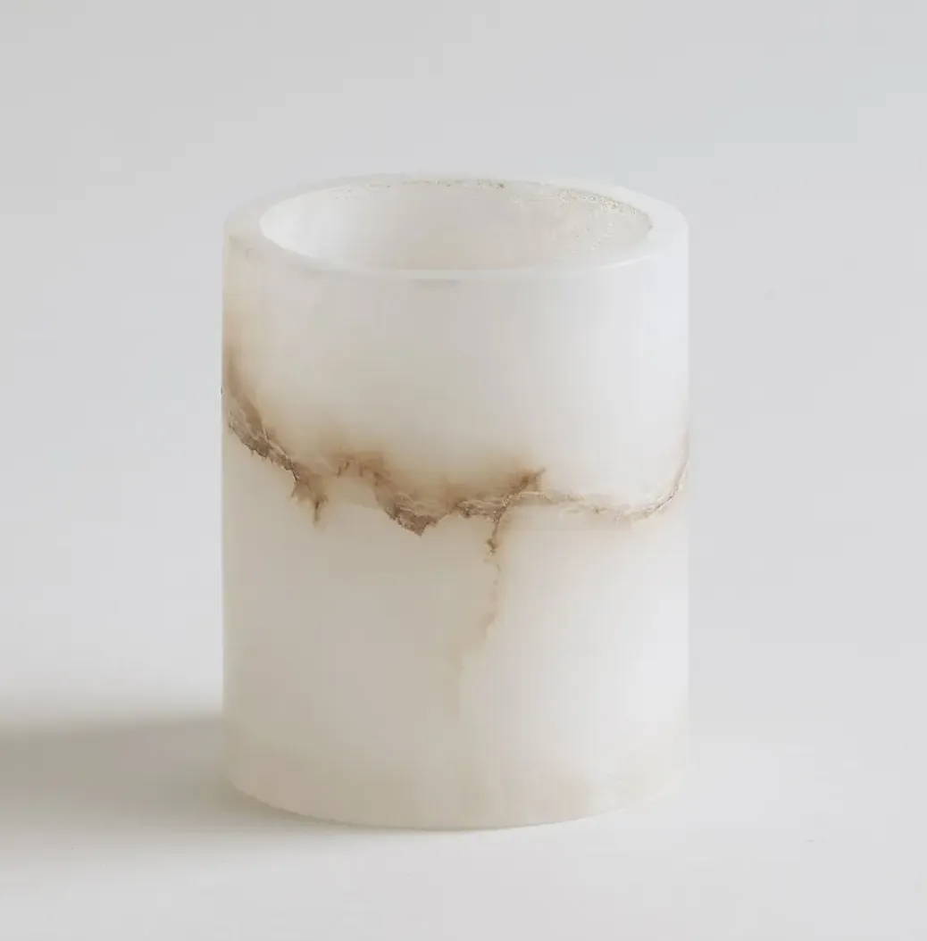 Alabaster Votive Holder, Short