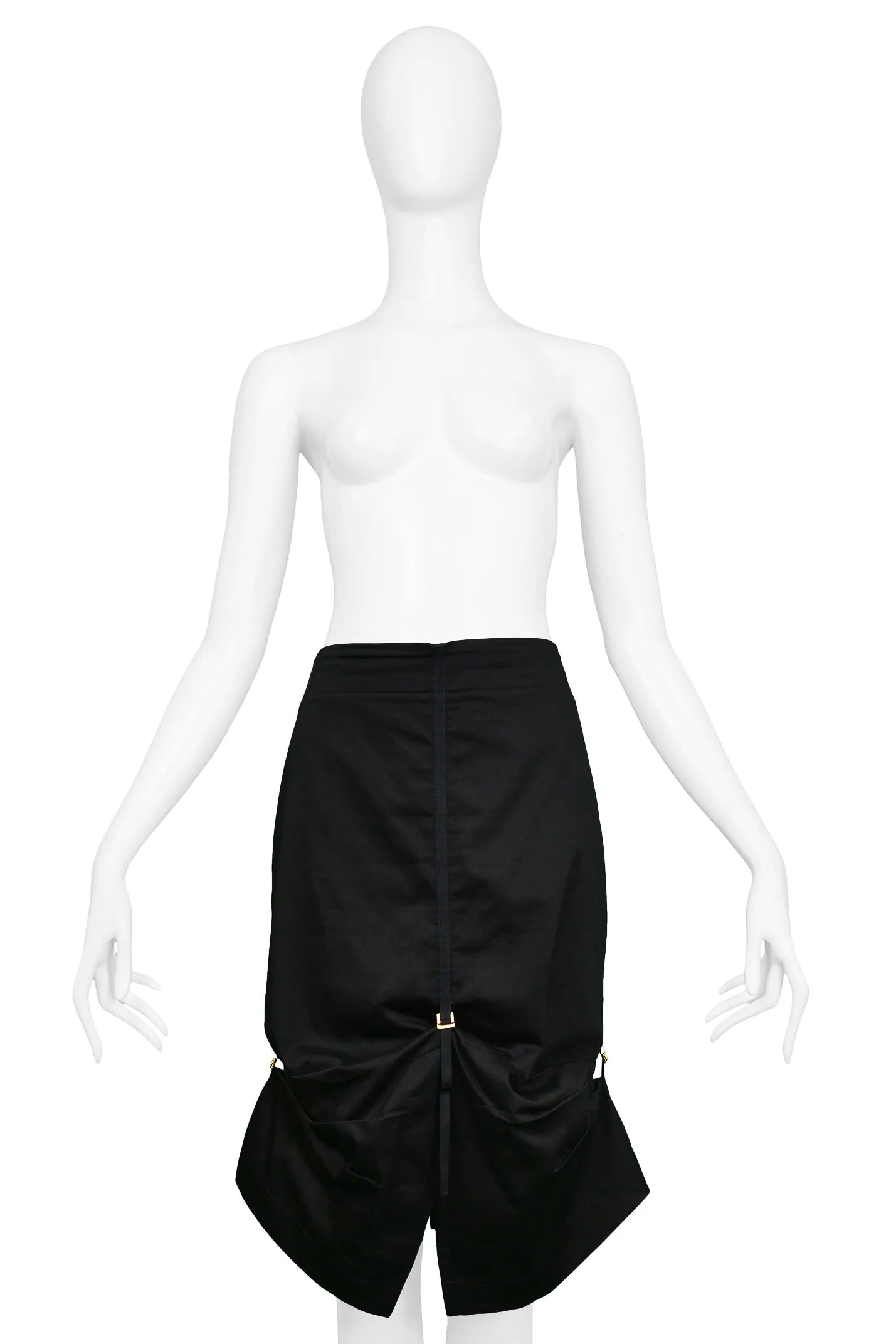 ALEXANDER MCQUEEN BLACK PENCIL SKIRT WITH GOLD HARDWARE