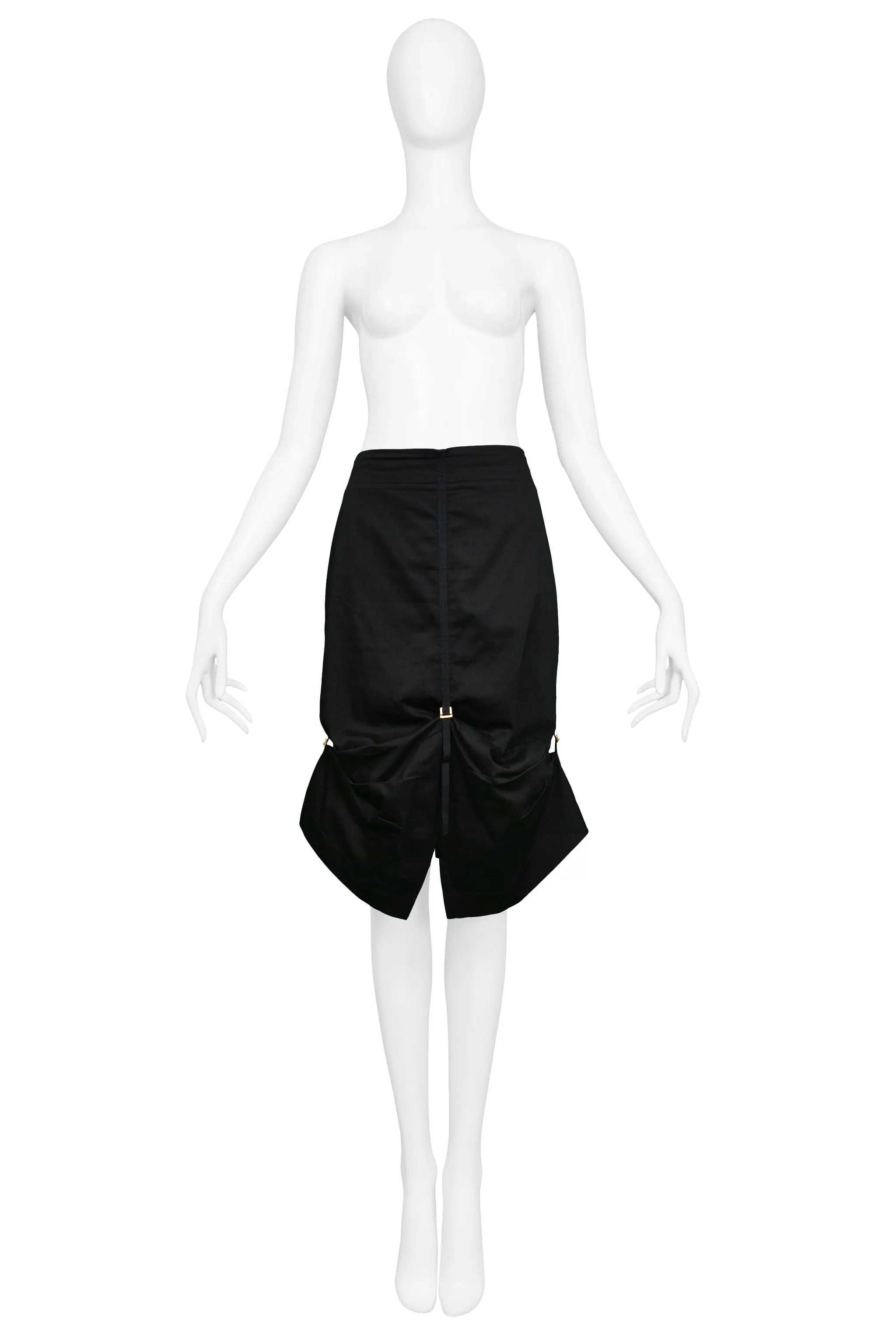 ALEXANDER MCQUEEN BLACK PENCIL SKIRT WITH GOLD HARDWARE