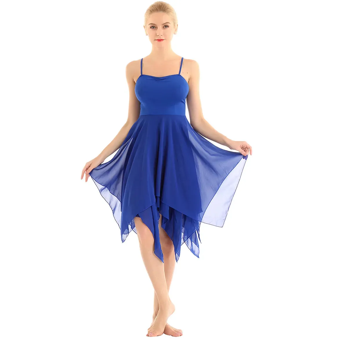 Asymmetrical Dance Dress Chiffon Ballet Modern Ballroom Contemporary Lyrical Dance Costume