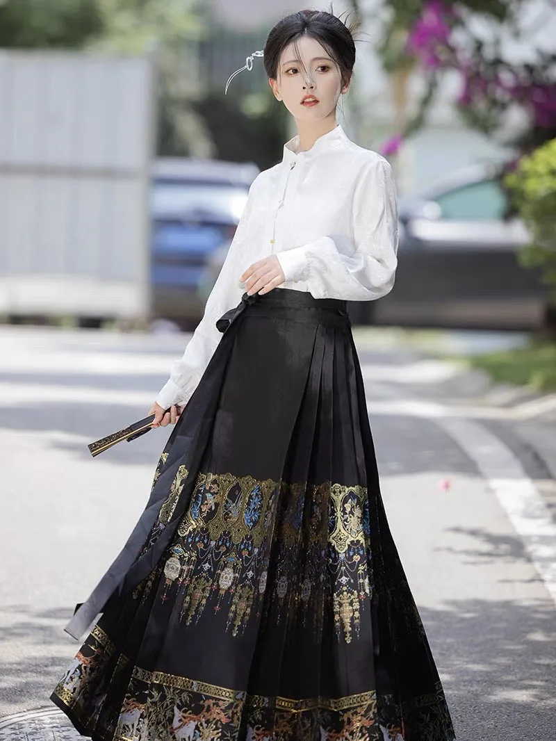 Aurelia Modern Hanfu Bustier Ming Style Mamianqun Set