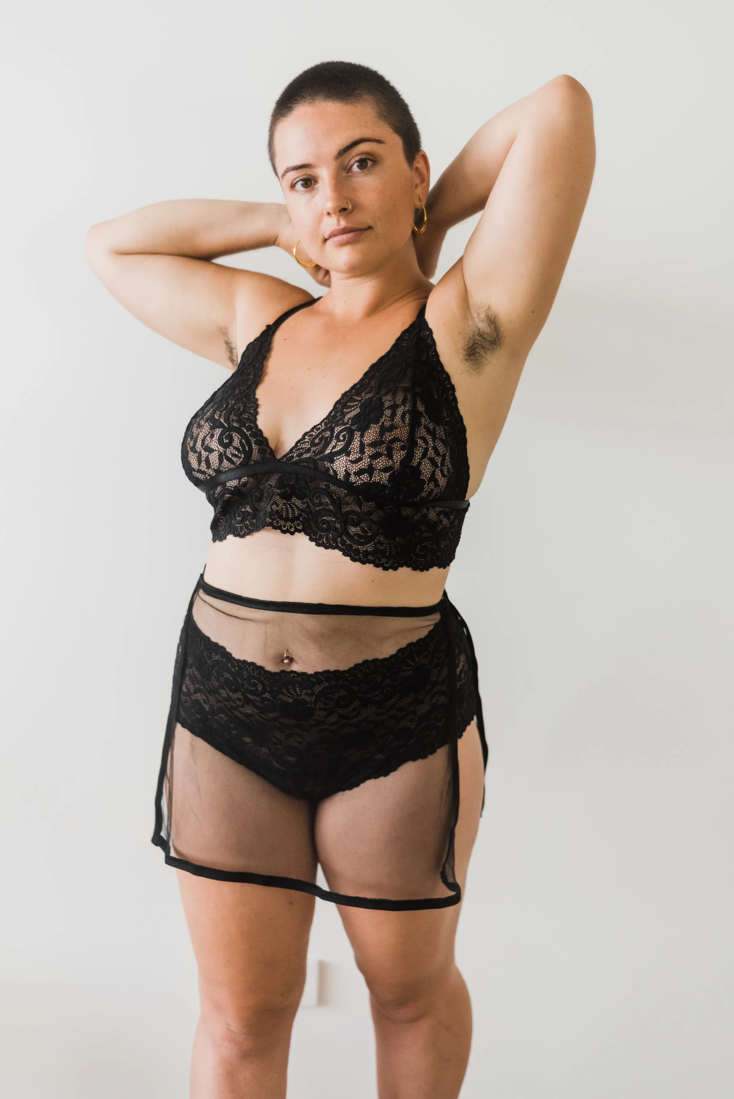 Ava Lingerie Set with Black Sheer Skirt