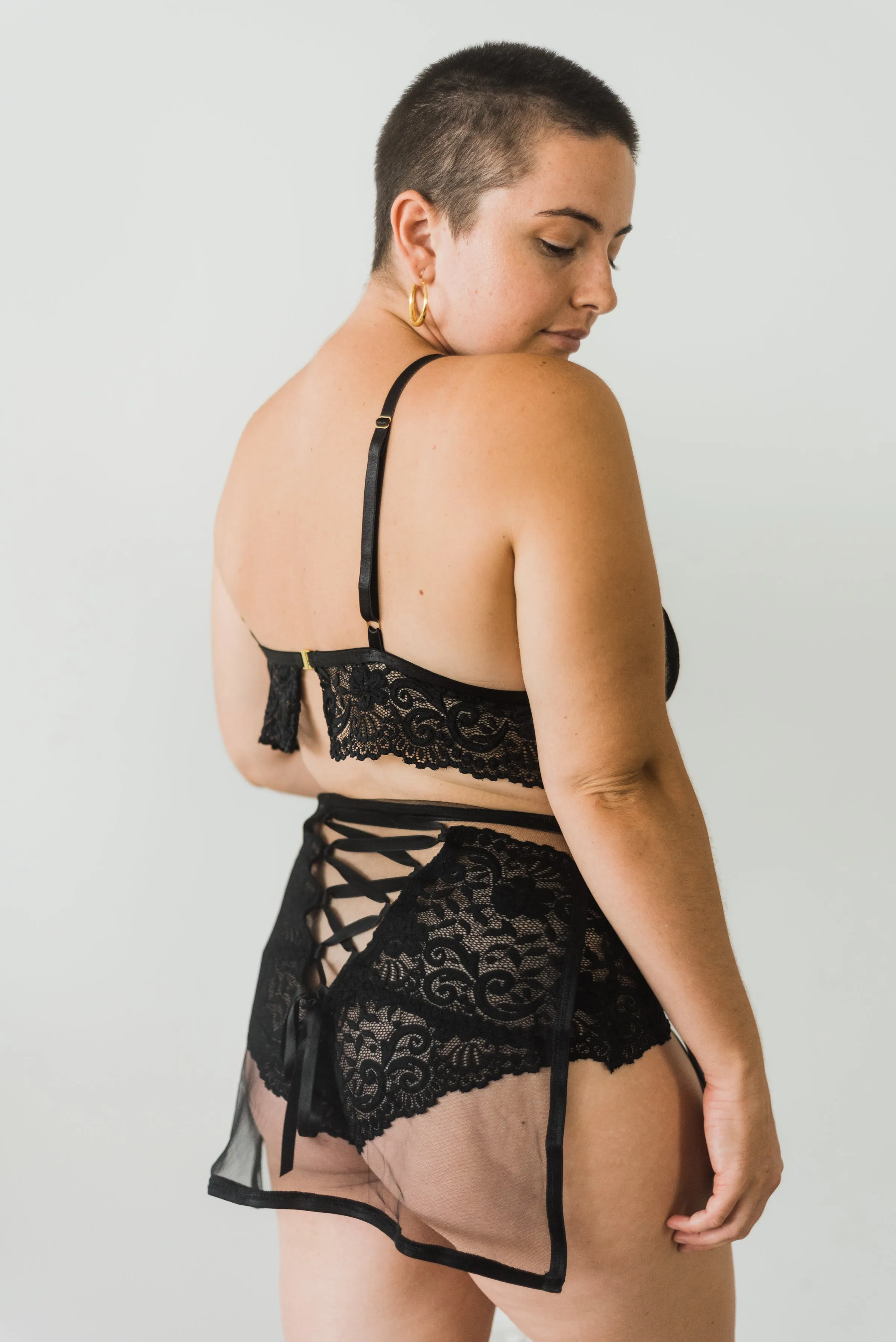 Ava Lingerie Set with Black Sheer Skirt