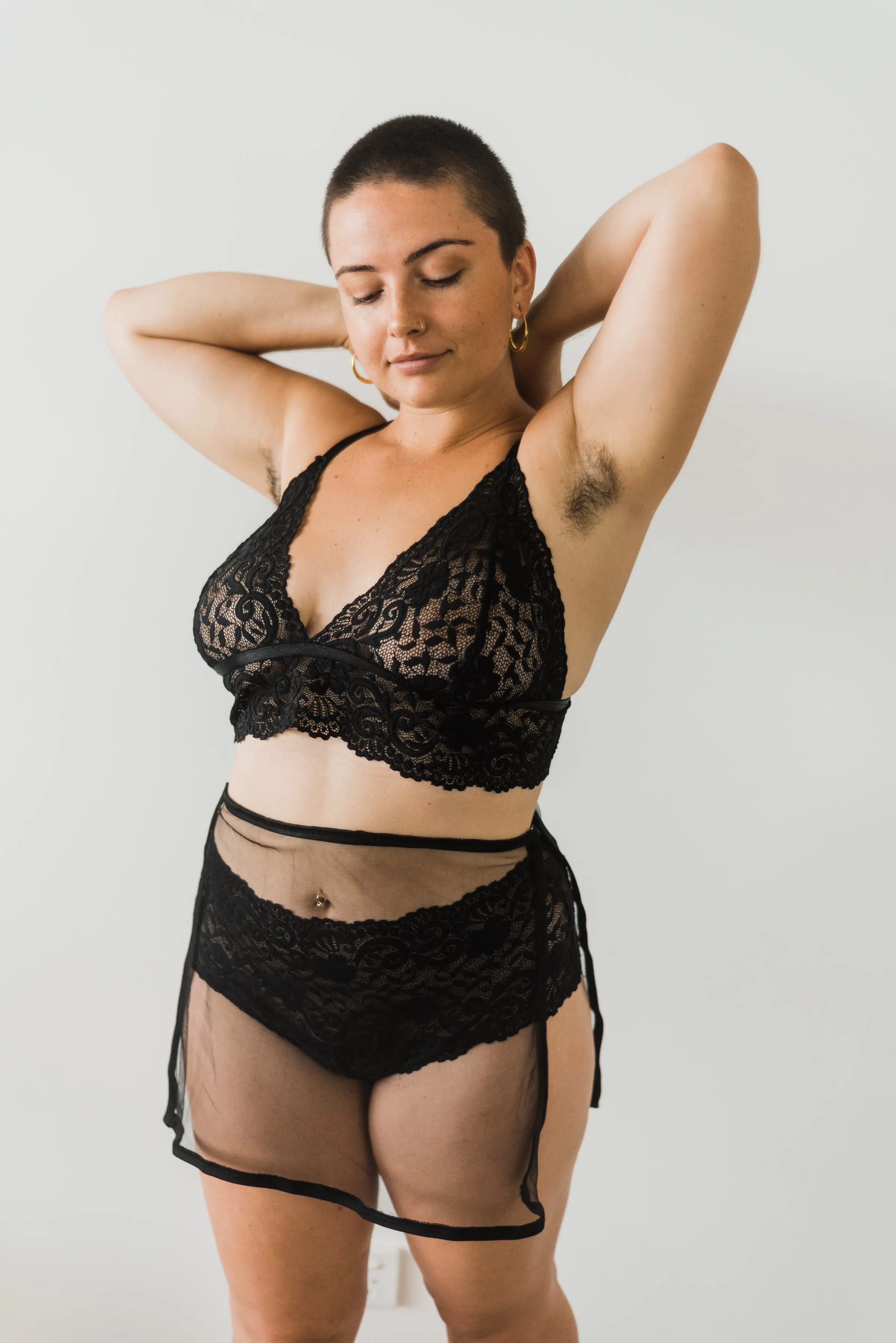 Ava Lingerie Set with Black Sheer Skirt