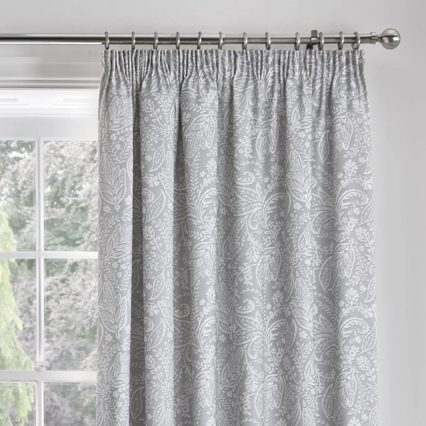 Aveline Pair of Pencil Pleat Curtains With Tie-Backs by Dreams & Drapes in Grey