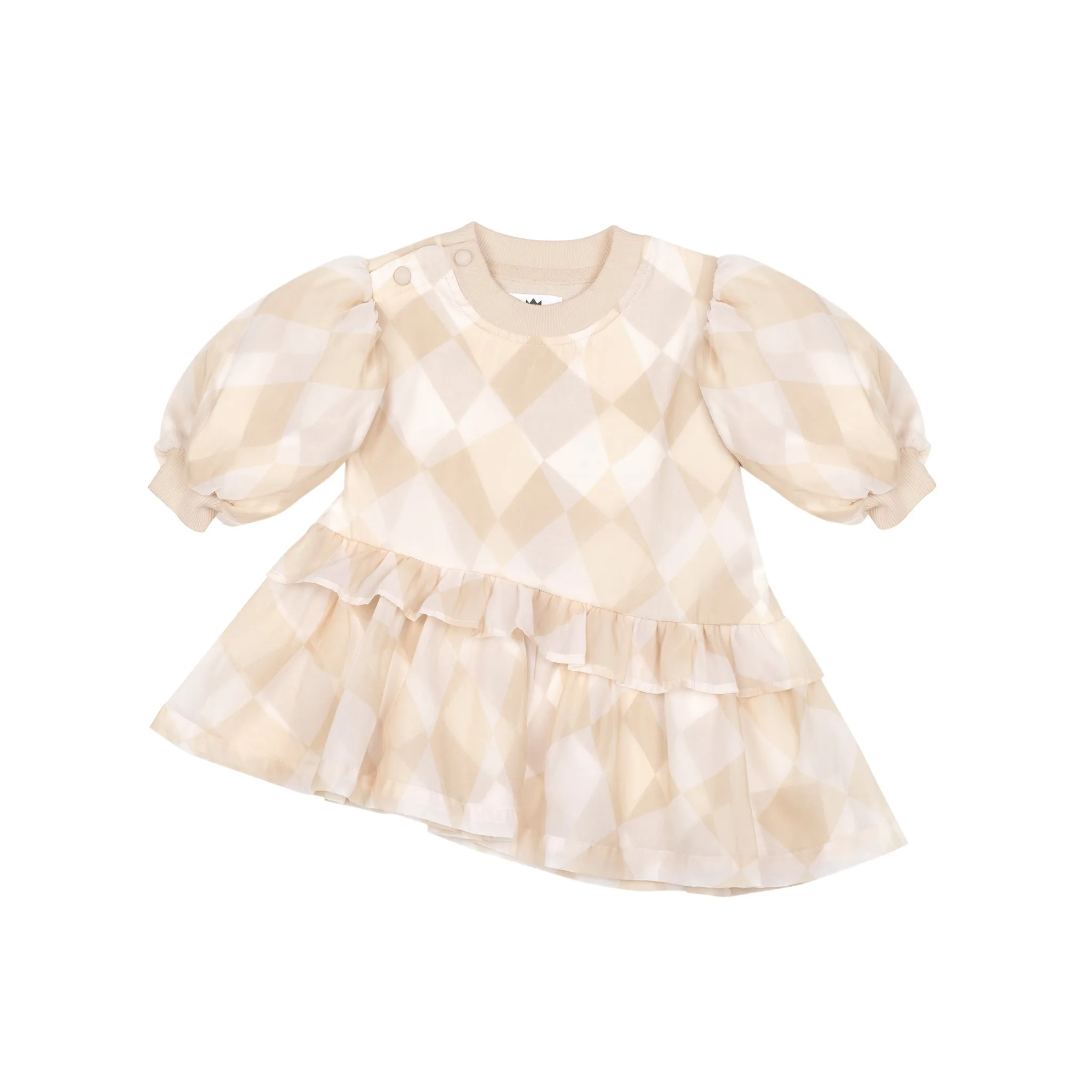 Baby Terry and Organza Dress l Beige