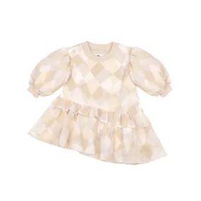 Baby Terry and Organza Dress l Beige