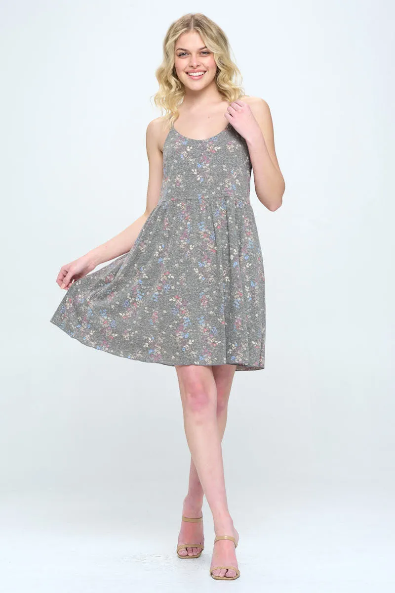 Babydoll losse fit tank dress with ditsy floral