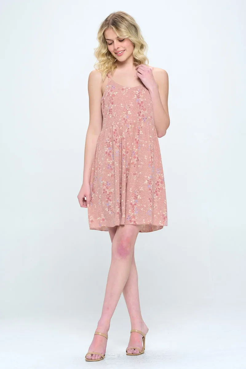 Babydoll losse fit tank dress with ditsy floral