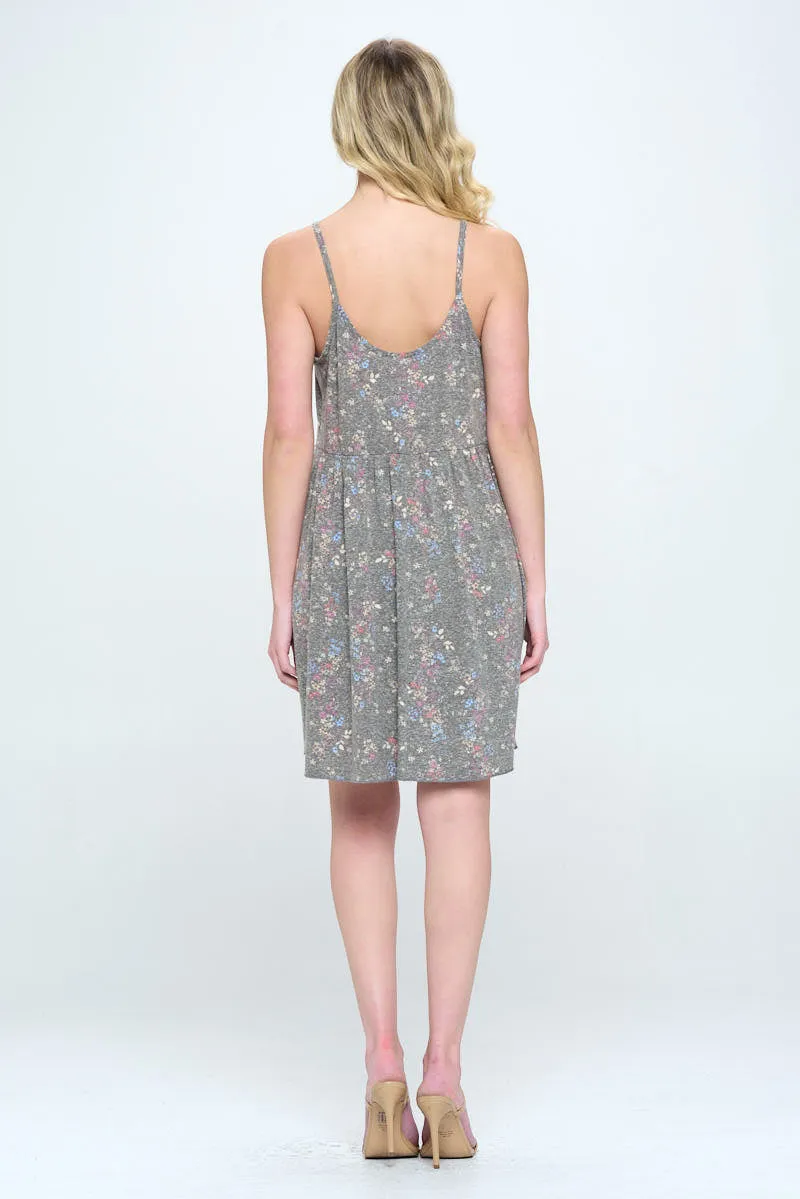 Babydoll losse fit tank dress with ditsy floral