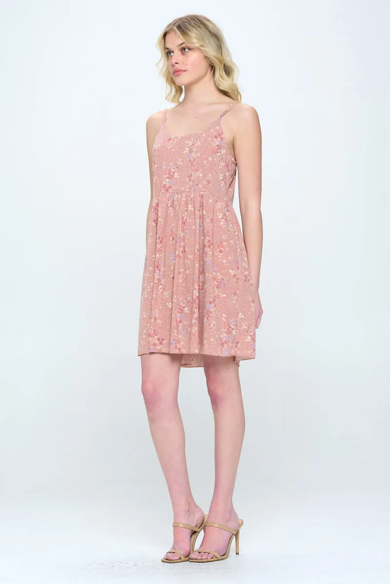 Babydoll losse fit tank dress with ditsy floral