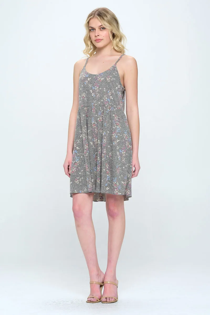 Babydoll losse fit tank dress with ditsy floral