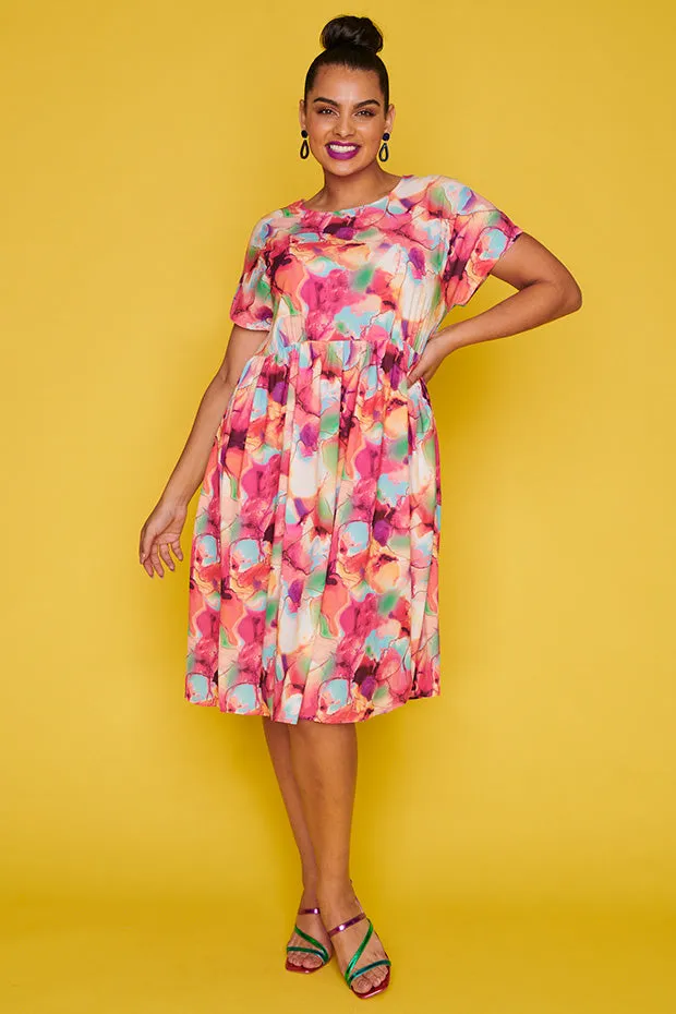 Bam Floral Painting Dress