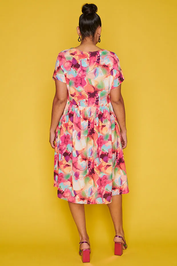 Bam Floral Painting Dress