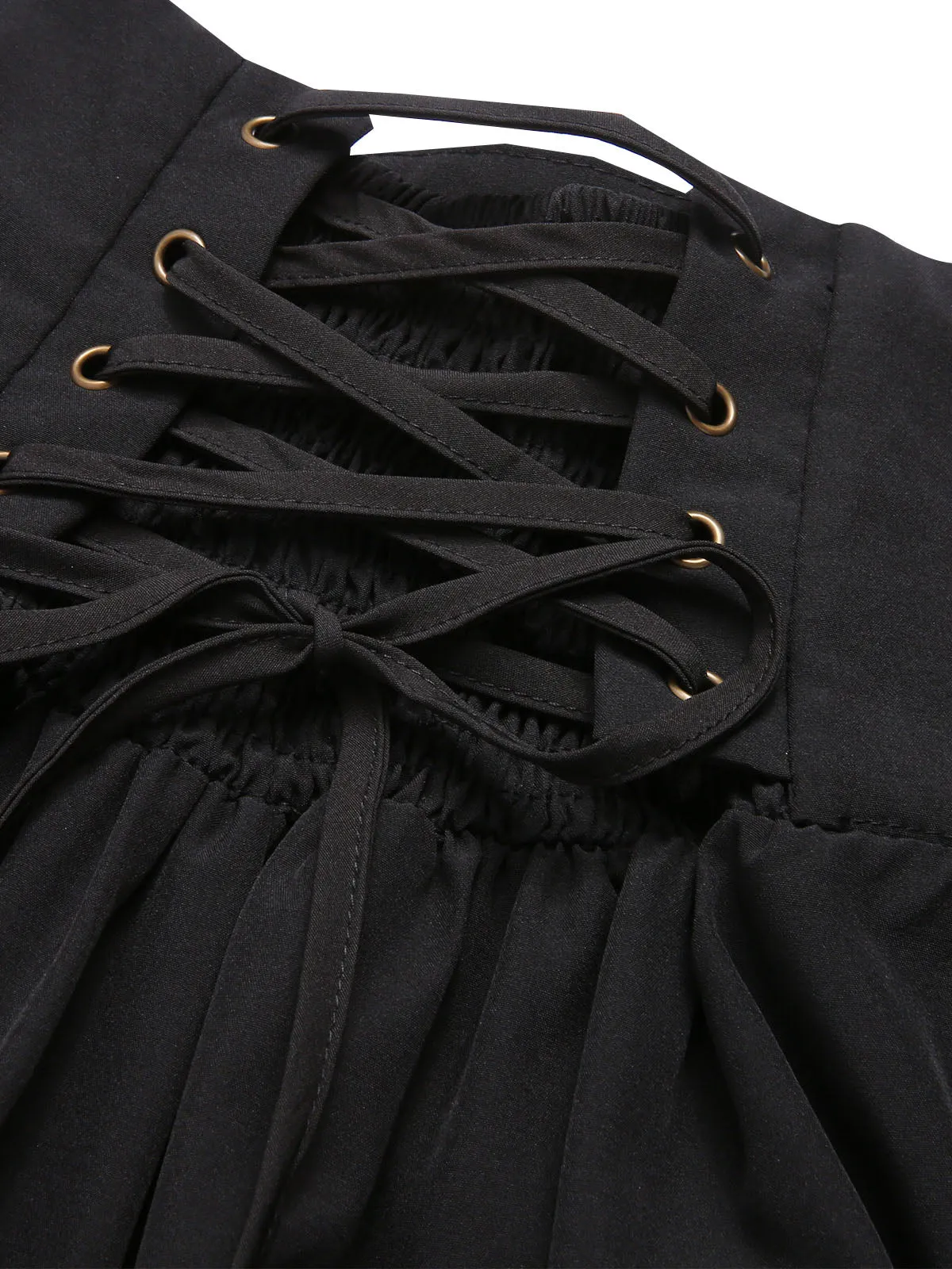 Black 1940s Solid Button Skirt