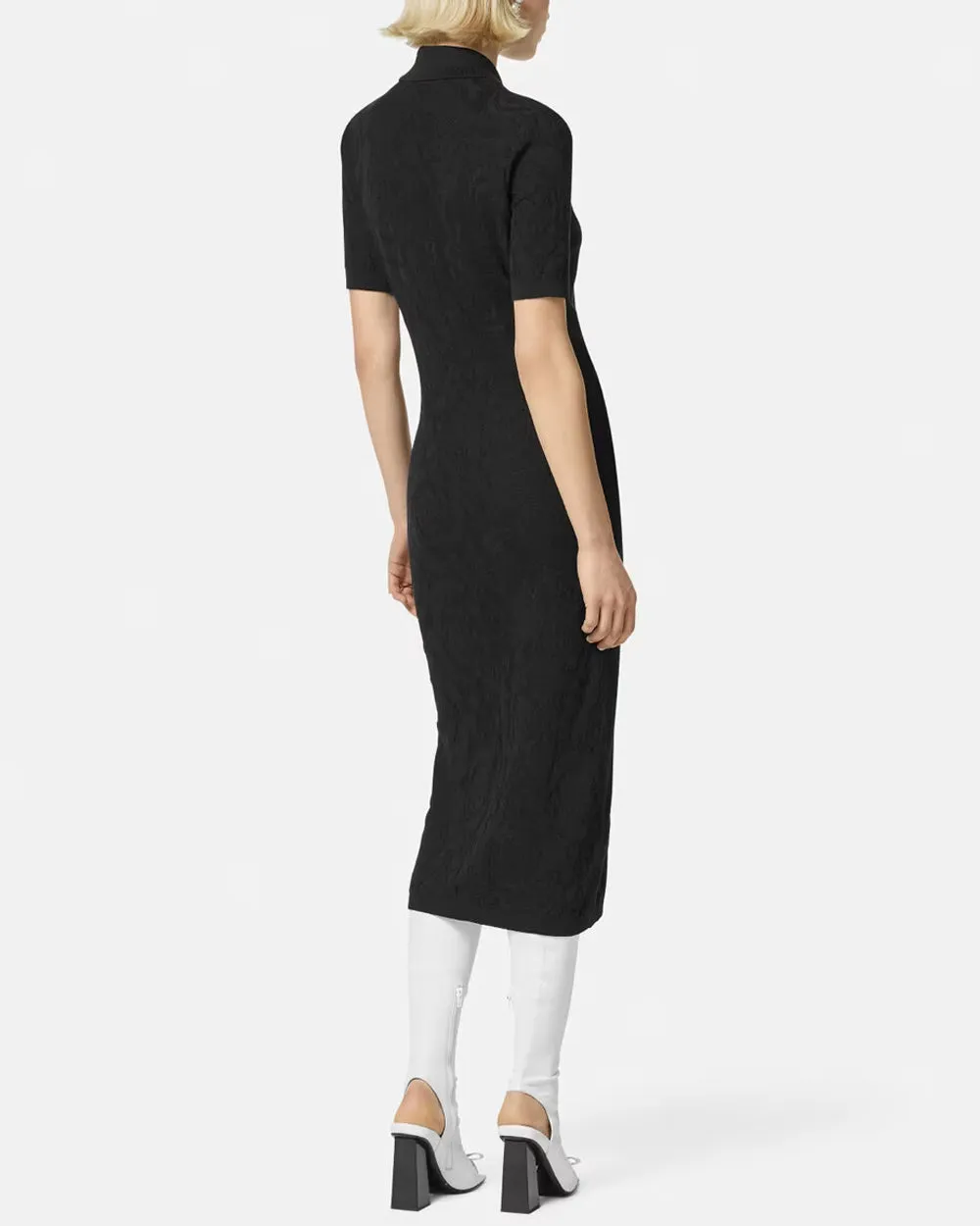 Black Barocco Knit Dress