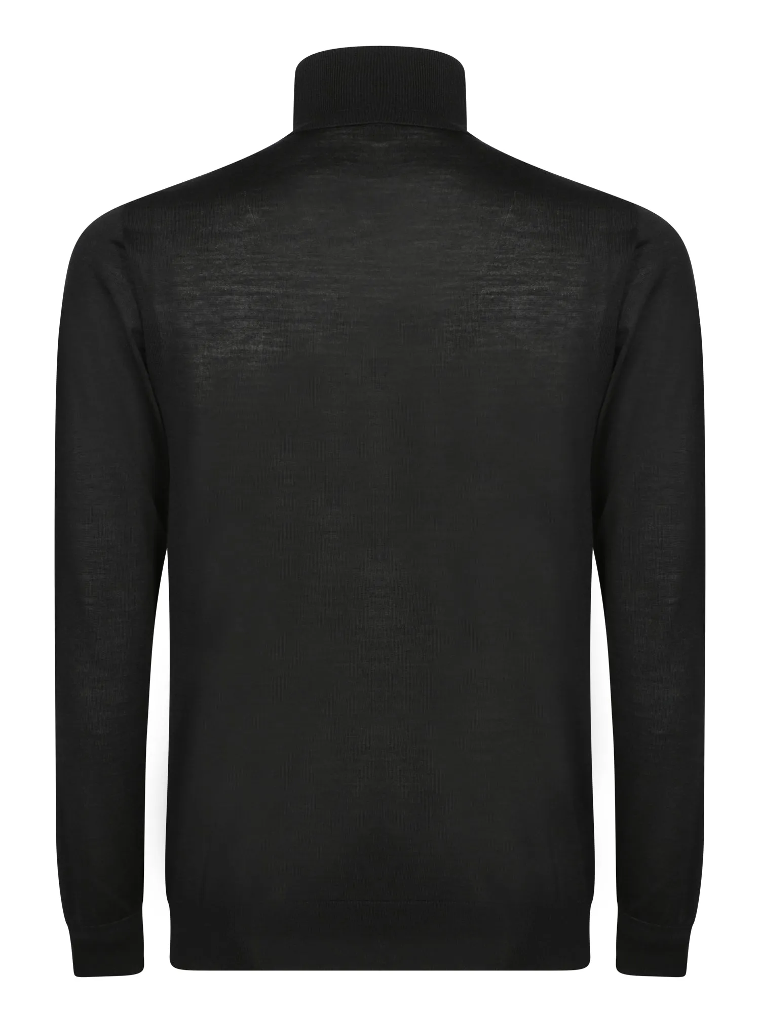 Black Merino and Silk Turtleneck Sweater