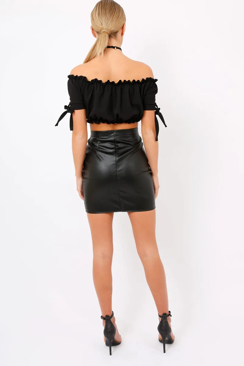 Black PU Skirt - Iris