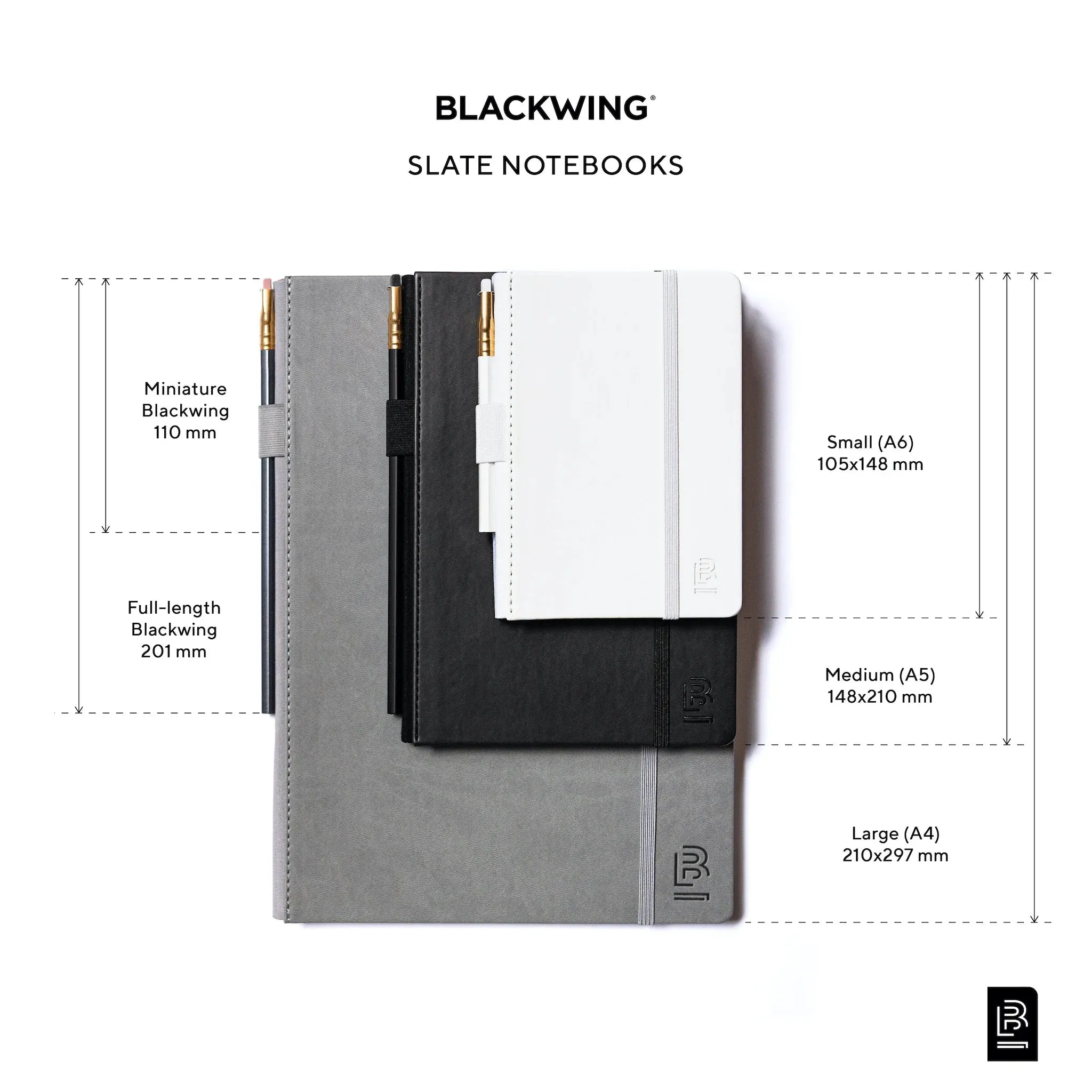 Blackwing Slate A5 Notebook   Pencil - Black