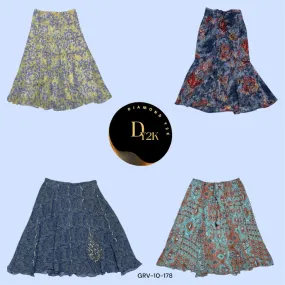 Blossom in Style: Y2K Asymmetric Poly Skirt (GRV-10-178)