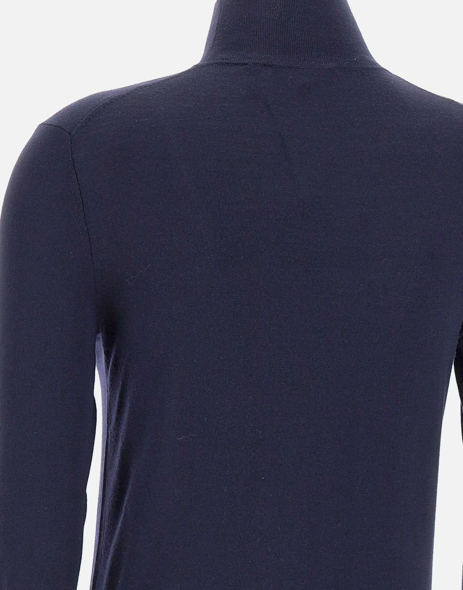 Blue Merino Wool Turtleneck Sweater