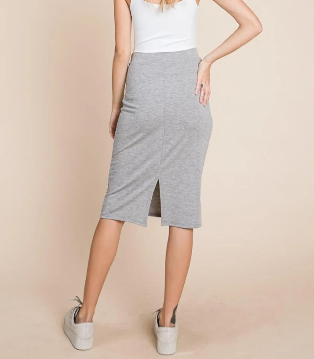 BOMBOM Elastic Waist Pencil Skirt