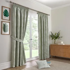 Bramford Pair of Pencil Pleat Curtains by Curtina in Green