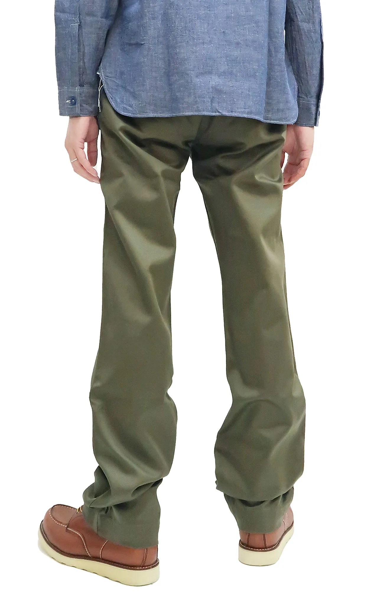 Buzz Rickson Trousers Men's Zip Fly Slimmer Fit US Army Chino Pants BR40025A 03 Olive