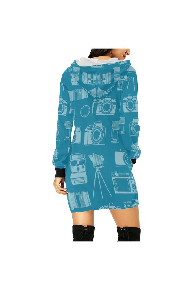 camera All Over Print Hoodie Mini Dress (Model H27)