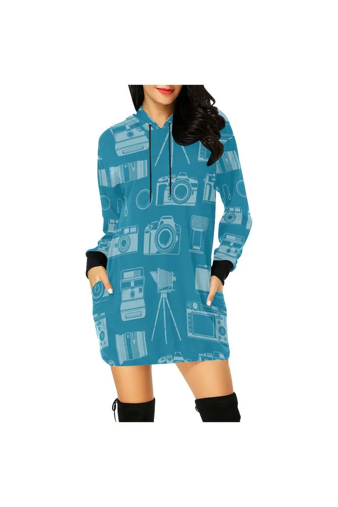 camera All Over Print Hoodie Mini Dress (Model H27)