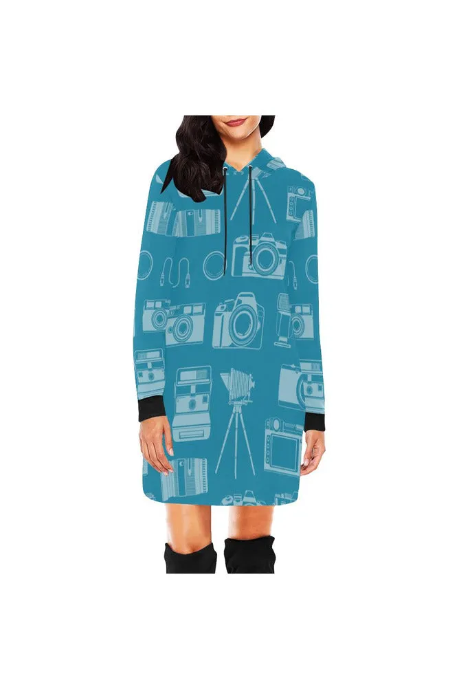 camera All Over Print Hoodie Mini Dress (Model H27)