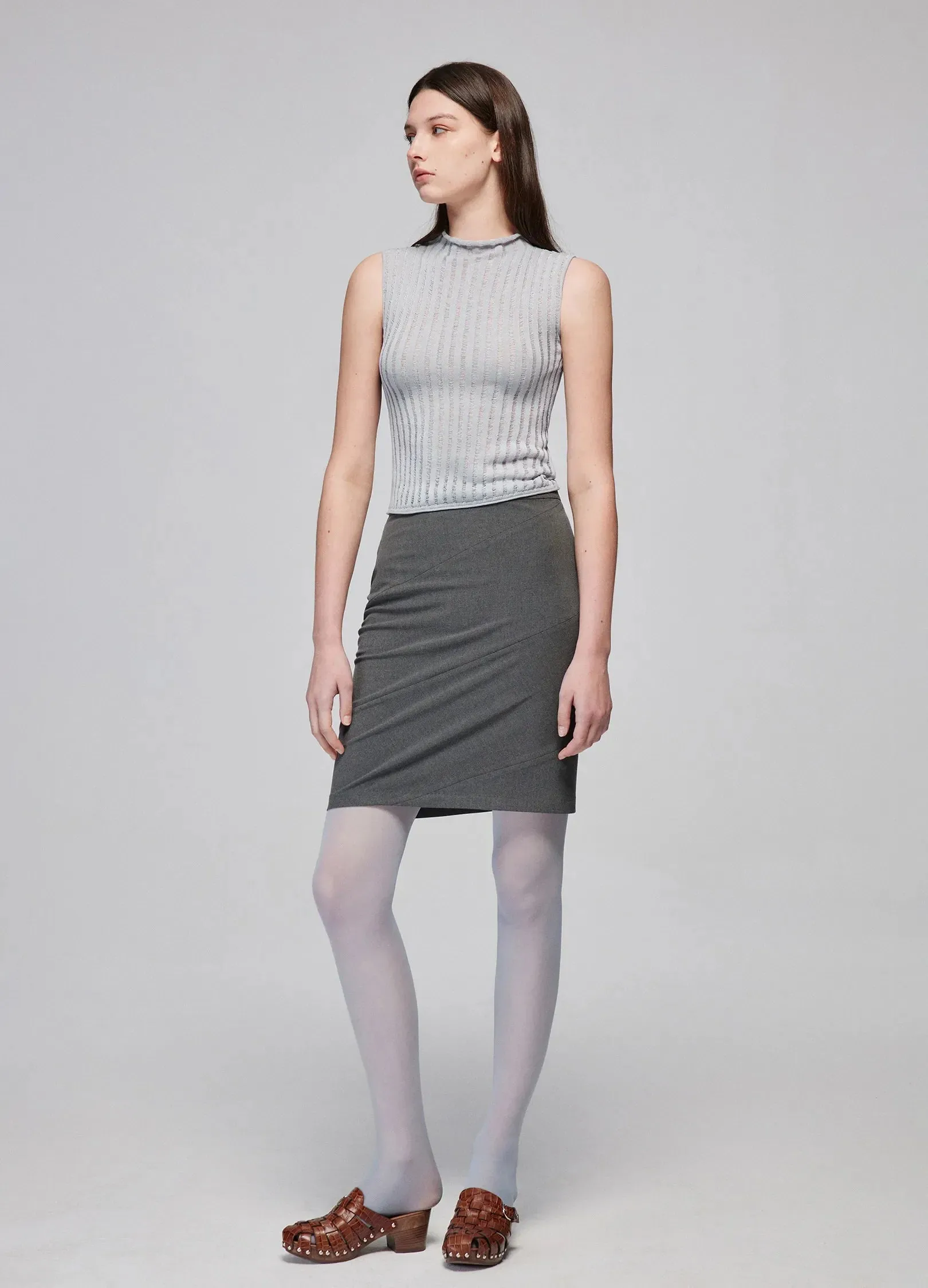 Charcoal Pencil Mini Skirt