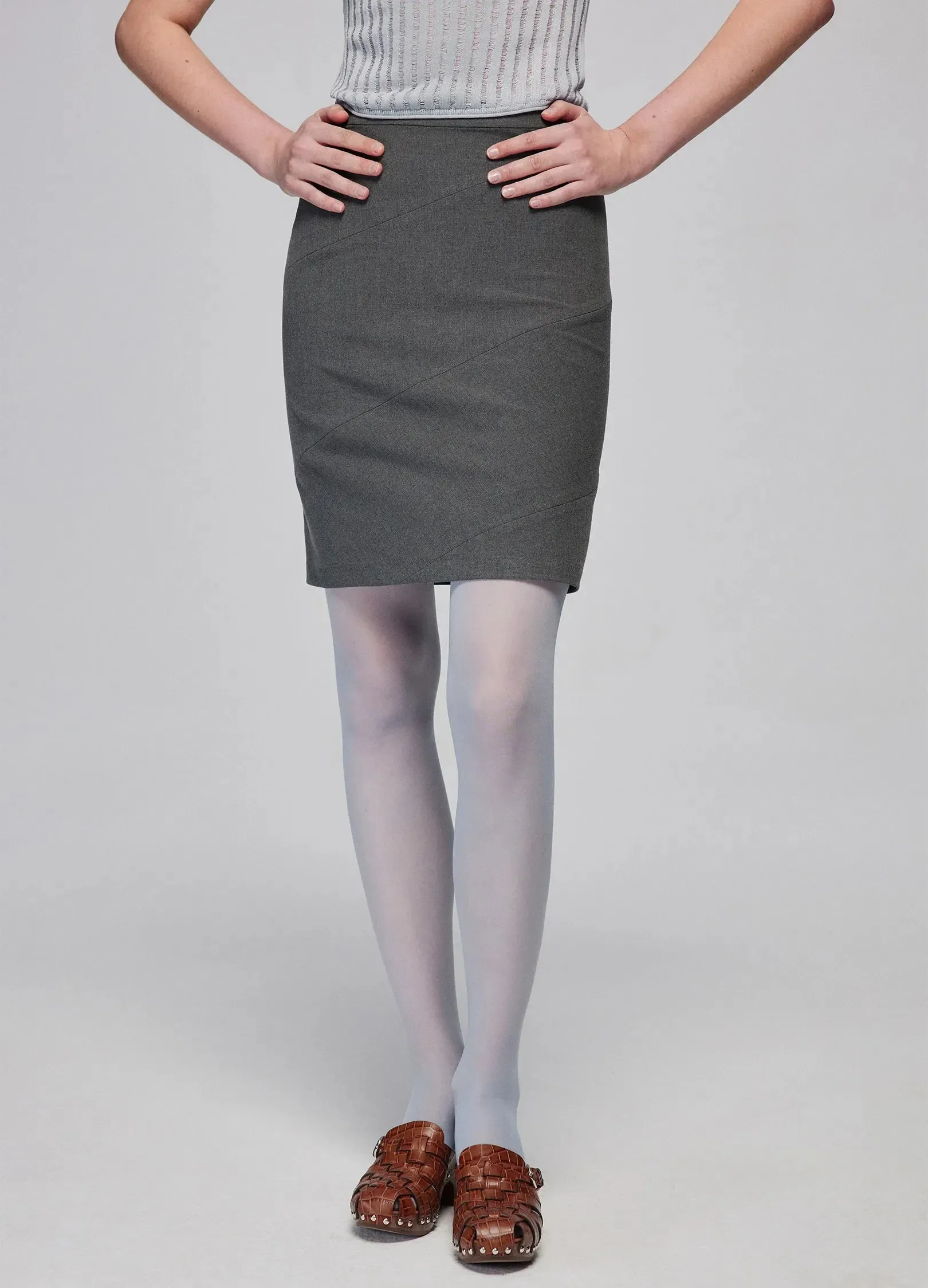 Charcoal Pencil Mini Skirt