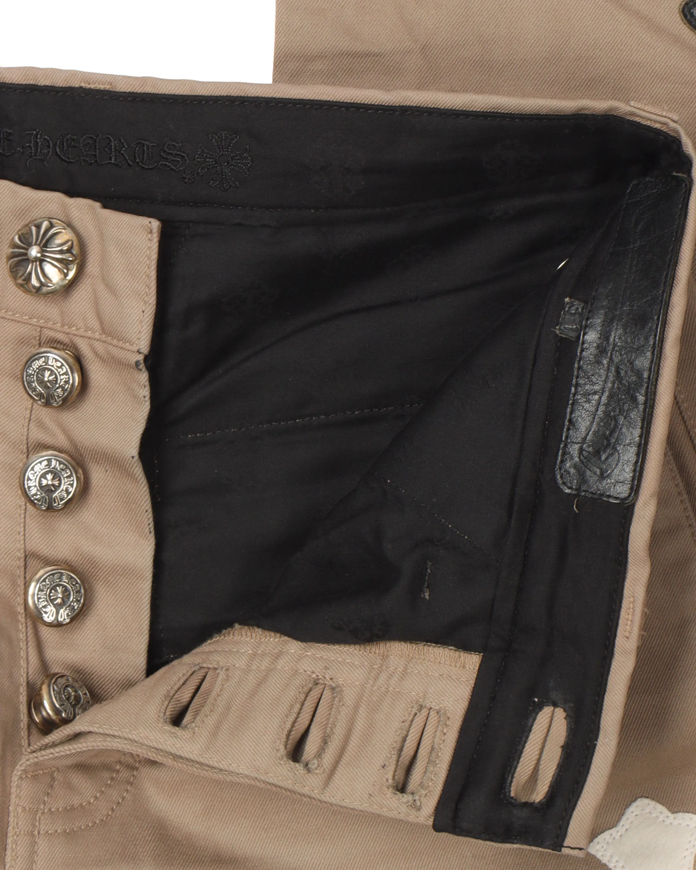 Chino Leather Cross Patch Pants