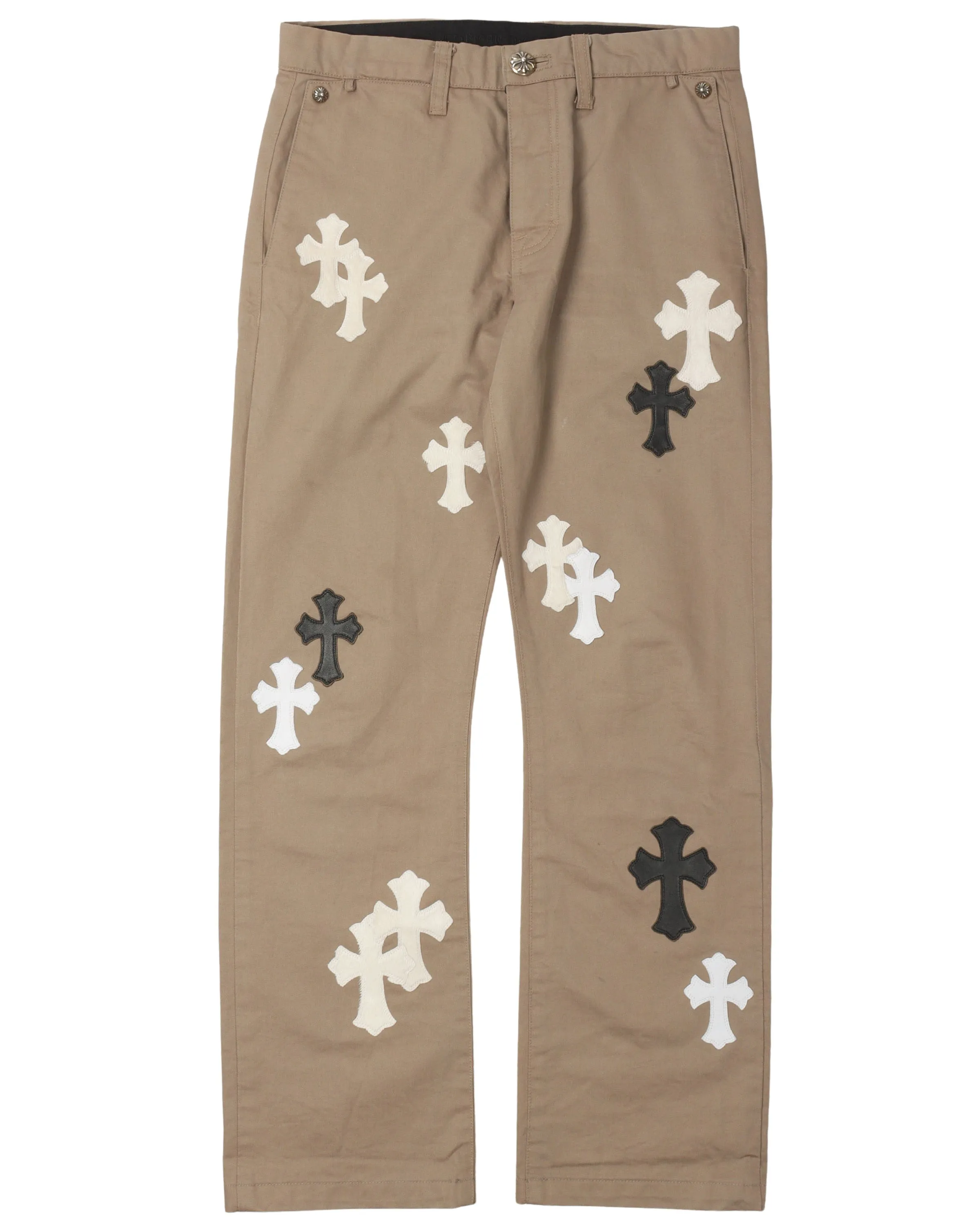 Chino Leather Cross Patch Pants