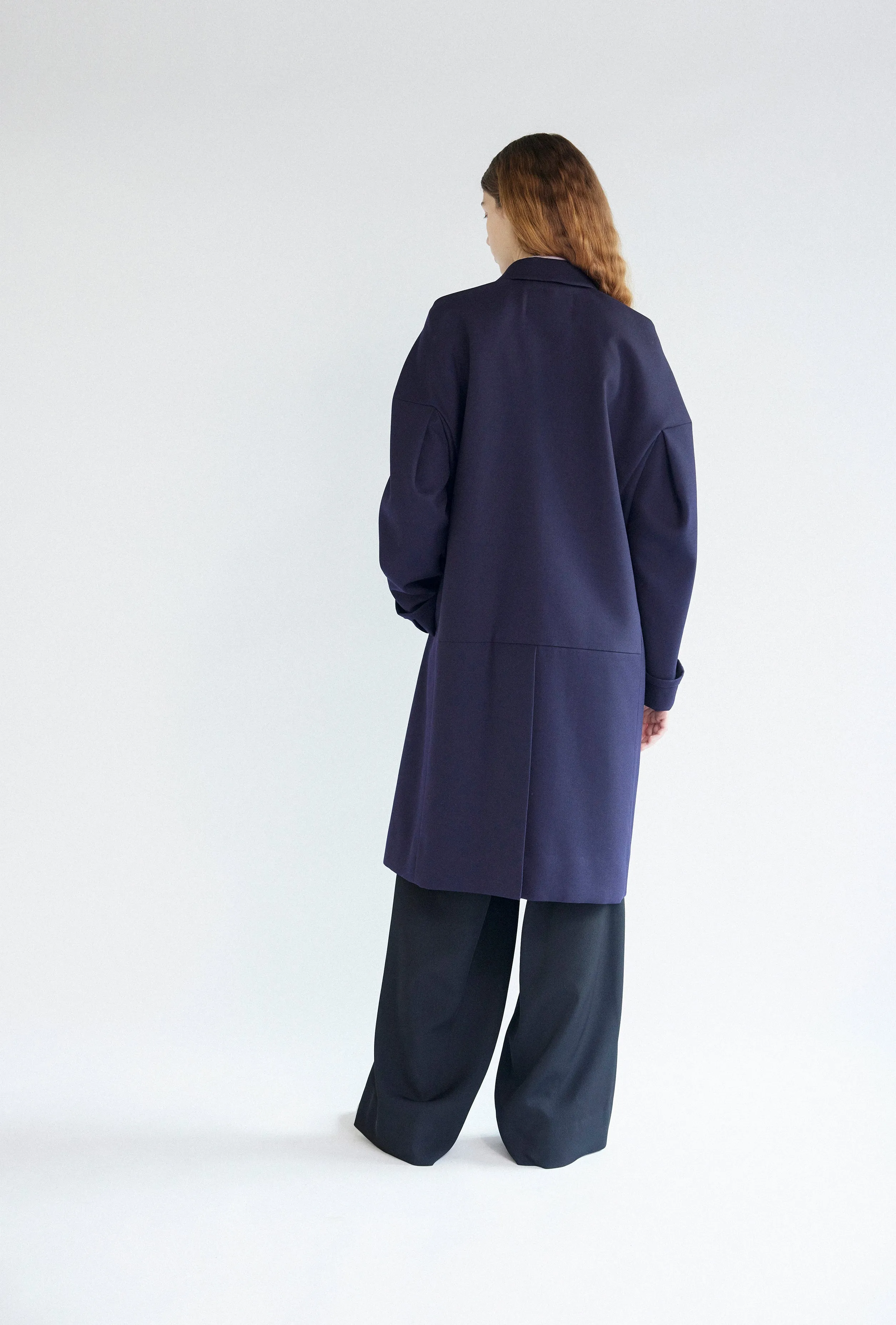 Classic Wool Serge Overcoat in Navy