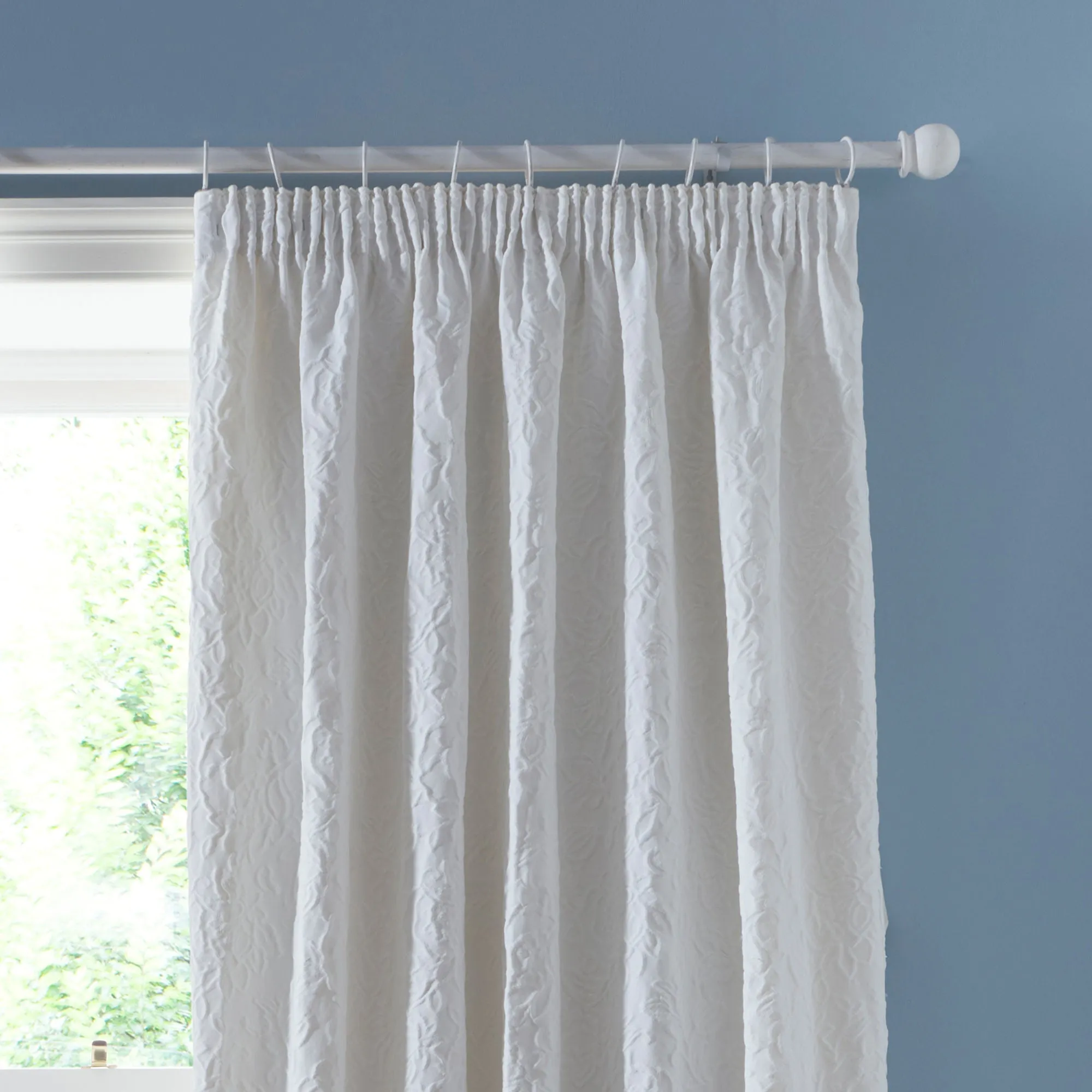 Collier Pair of Pencil Pleat Curtains With Tie-Backs by Appletree Heritage in White